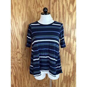 Demylee New York  Flowy T Shirt 100% Pima Cotton Soft Short Sleeve Womens Blue S